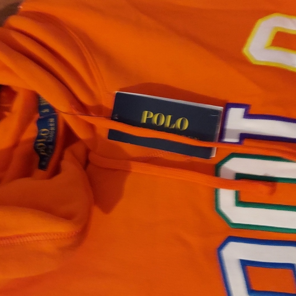 Polo Ralph Lauren ombre logo fleece hoodie in bright orange - Picture 4 of 4